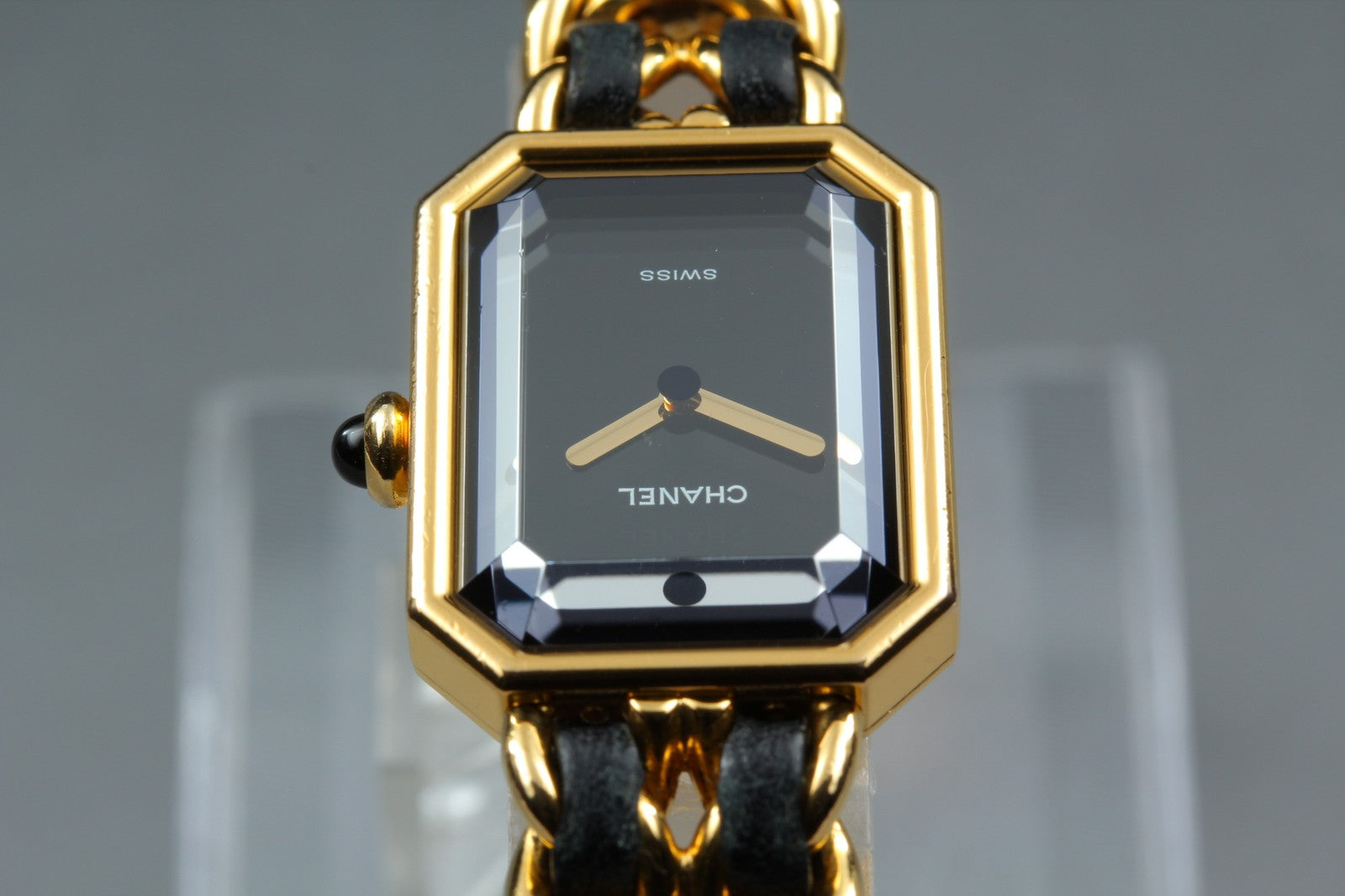 [Overhauled] CHANEL Premiere L Size Black Dial Gold 20mm Quartz Womens Watch Box