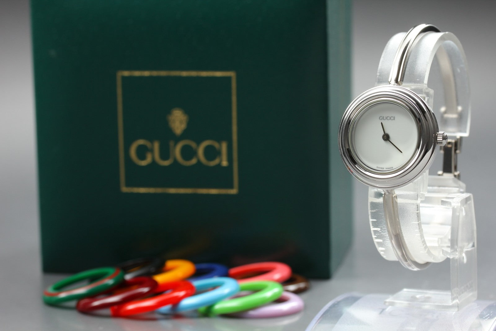 [Overhauled] Gucci Change Bezel 11/12.2 12 Colors Silver Women's Qz Watch Box