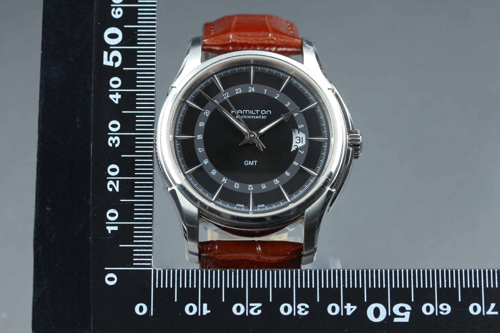 Hamilton Jazzmaster Traveler GMT Automatic Black Dial Men's Watch 42mm JAPAN