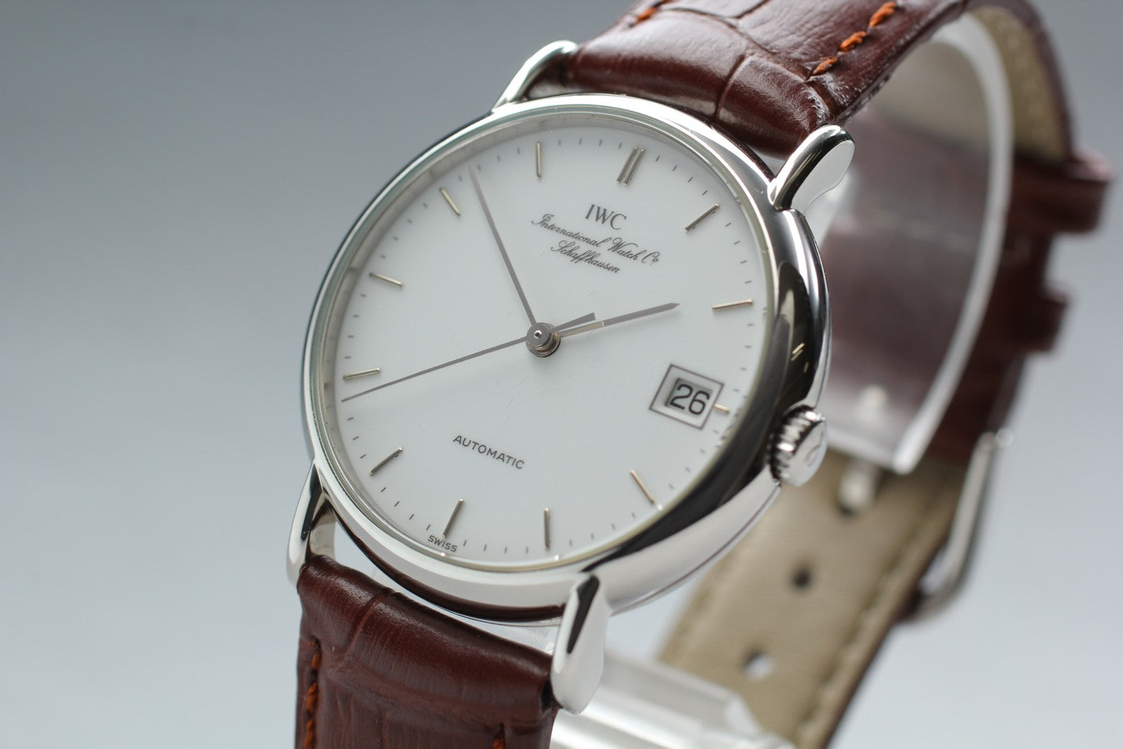IWC Portofino 3513 Cal.37521 33mm Automatic White Dial Brown Men's Watch