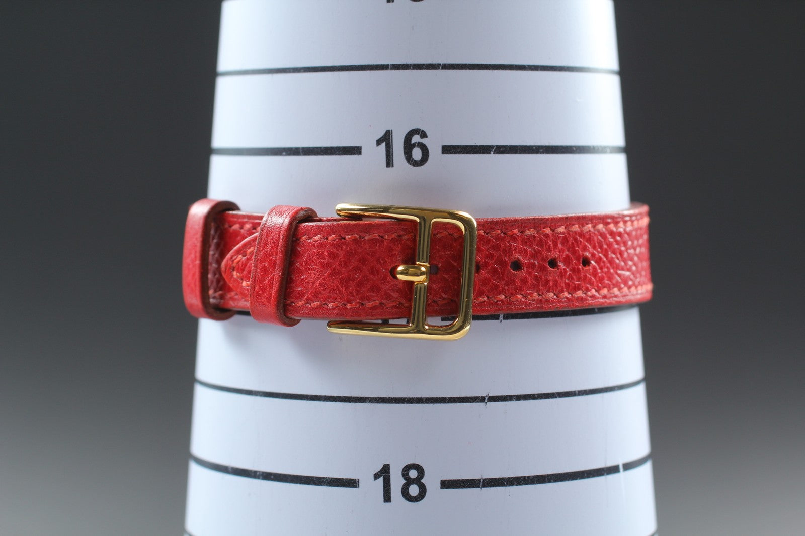 Vintage [Exc+5] HERMES Kelly Watch Gold Red Leather "Z" Woman's Quartz Watch