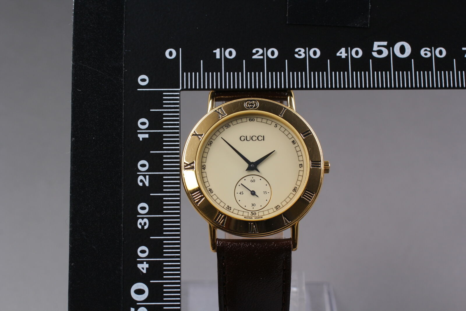 New Battery [Exc+5] Vintage Gucci 3000.2.M Small Second Men's Quartz Watch JAPAN