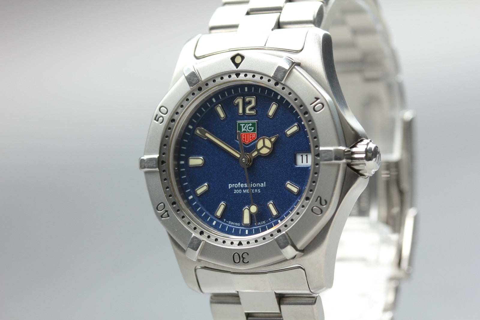 Battery replaced TAG HEUER Professional 200m WK1213 Blue Men's Watch 35mm JAPAN