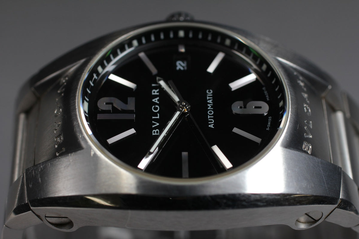 BVLGARI Ergon EG40S Black Dial Automatic Date Boy's Watch 40mm From JAPAN Box