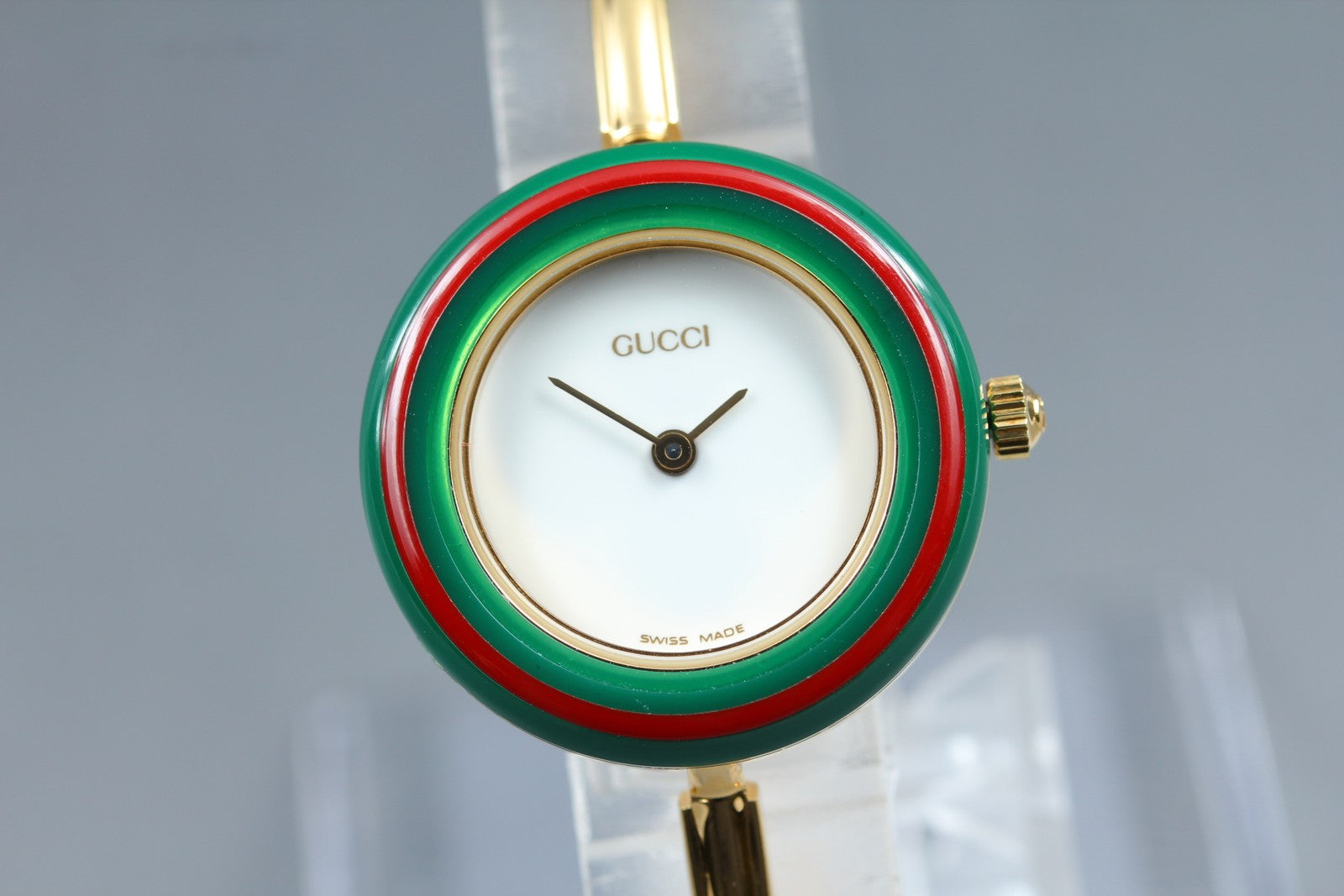 New Batt Gucci Change Bezel 11/12.2 12Color Women's White Quartz Watch JP