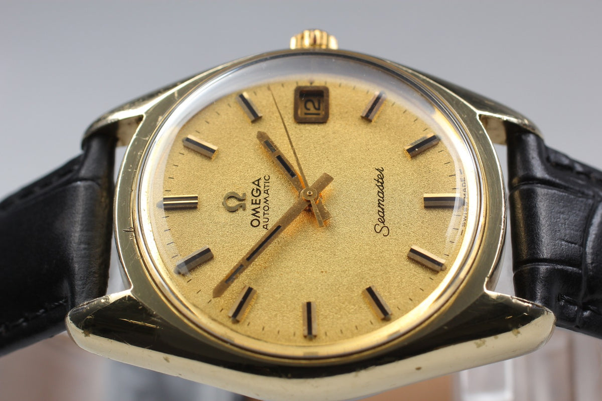 OMEGA Seamaster Gold 166.067 Cal.565 Date 35mm Automatic Men's Watch Vintage