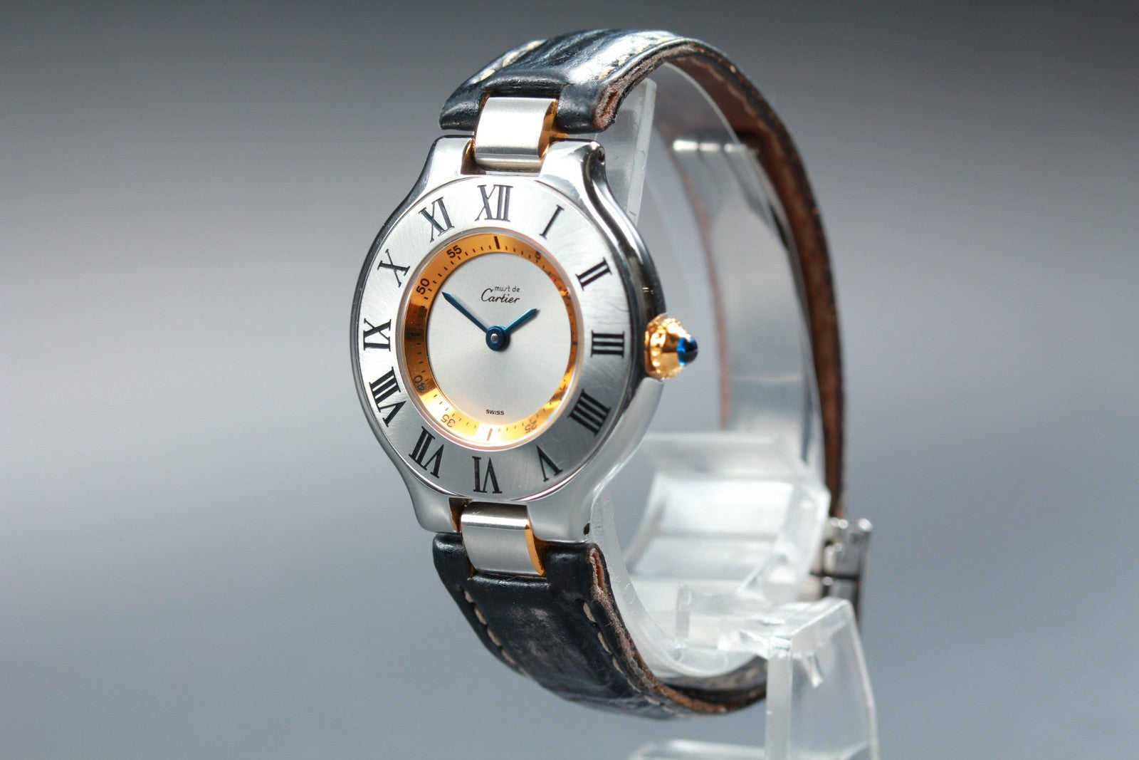 New Batt[Exc+5] Cartier Must De 21 1340 Silver Quartz Women's Watch 27mm JAPAN