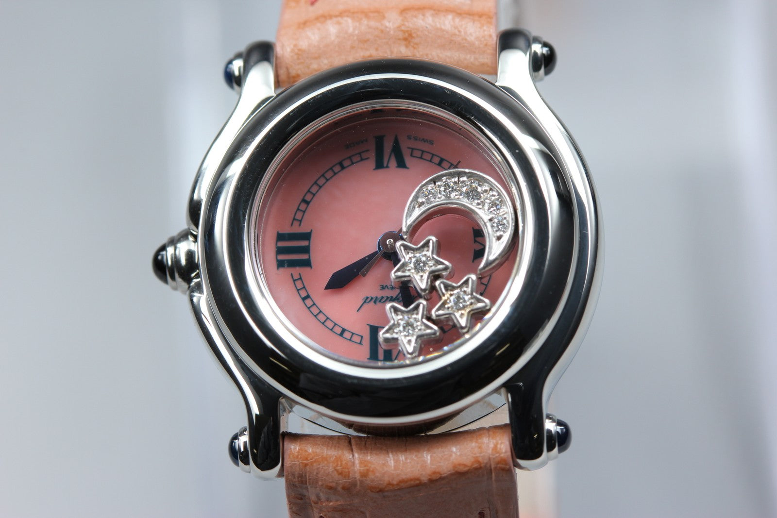 Chopard Happy Sport 27/8245-23 Moon Star Pink Diamond Quartz Women’s Watch [Box]