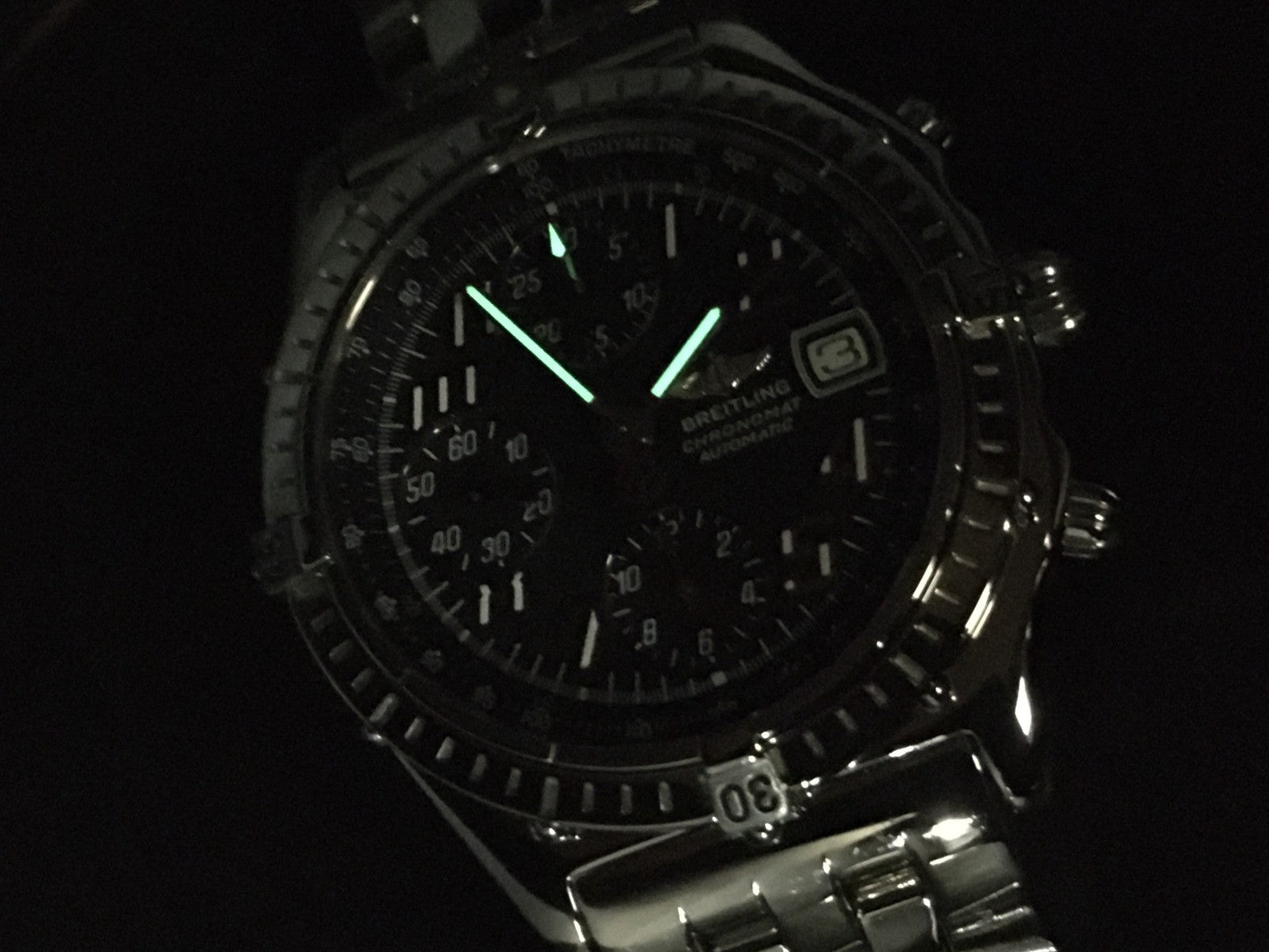 [Exc+5] Breitling Chronomat A13050.1 Black Dial Automatic 39mm Men's Watch JAPAN