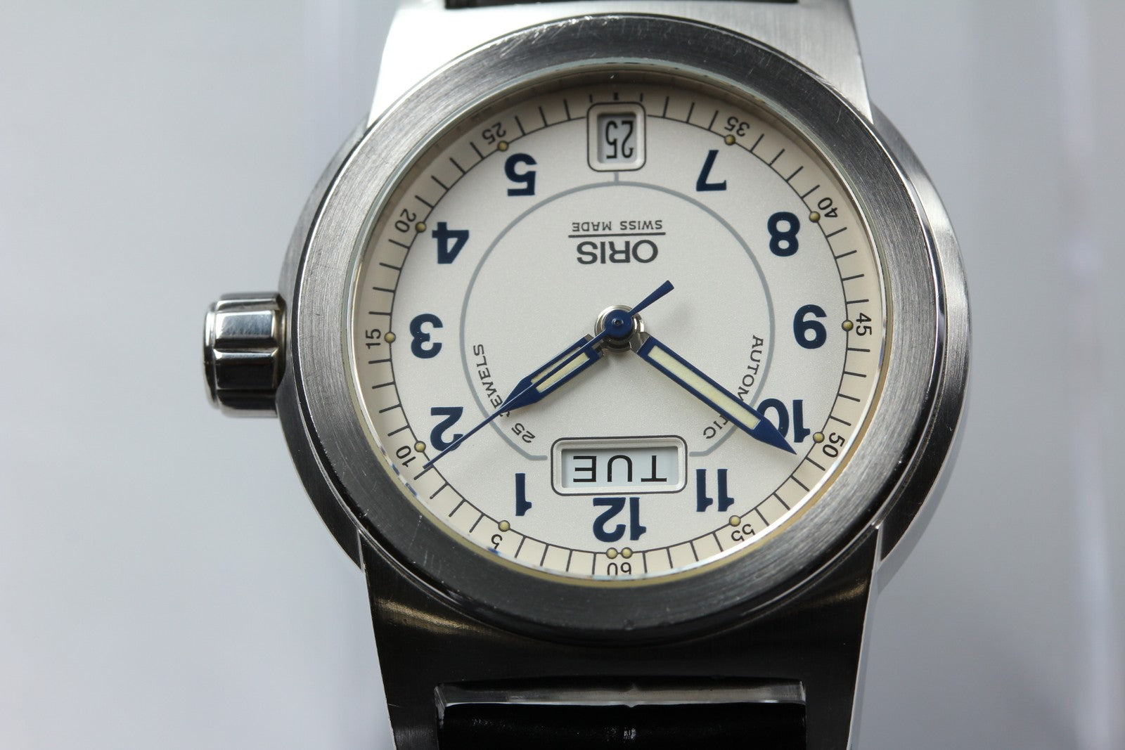 Vintage ORIS Big Crown 7501 Automatic White Day/Date Men's Watch 34mm JAPAN