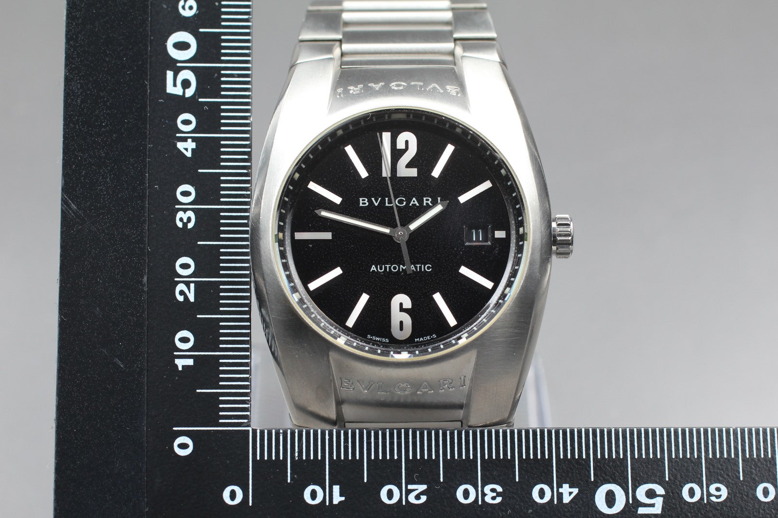 Exc+5*Box BVLGARI Ergon EG40S Black Dial Automatic Men's Watch 40mm From JAPAN