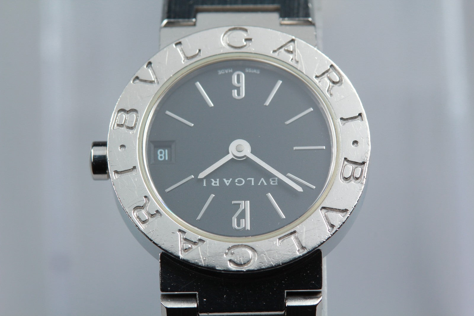 Exc+5* BVLGARI Bulgari Bulgari BB23SS Black Dial Quartz Women's Watch 23mm JAPAN