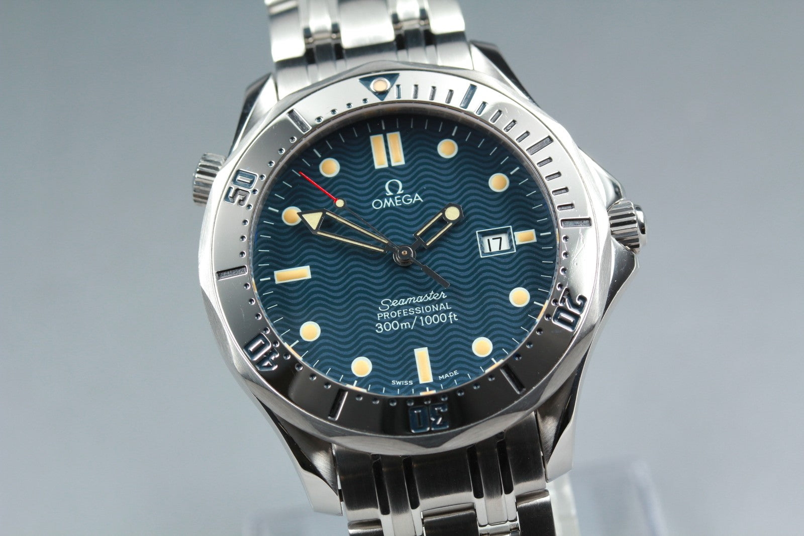 [Near MINT- Box] OMEGA Seamaster 300M 2542.80 Blue Dial 41mm Quartz Men's Watch