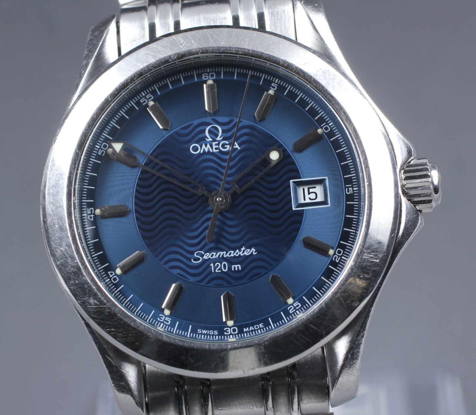 Overhauled[Exc+5] OMEGA Seamaster 120m 2511.81 Cal.1538 36mm Blue Qz Men's Watch