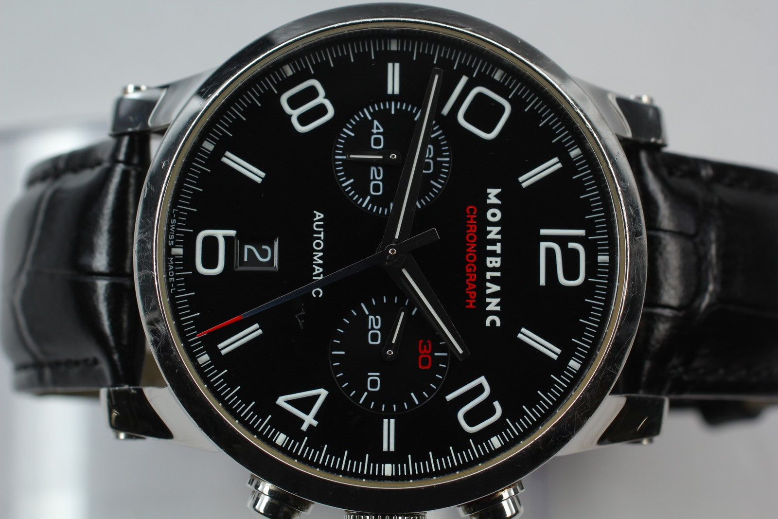MONTBLANC Timewalker 7069 Automatic Chronograph Black Men's Watch 43mm JAPAN