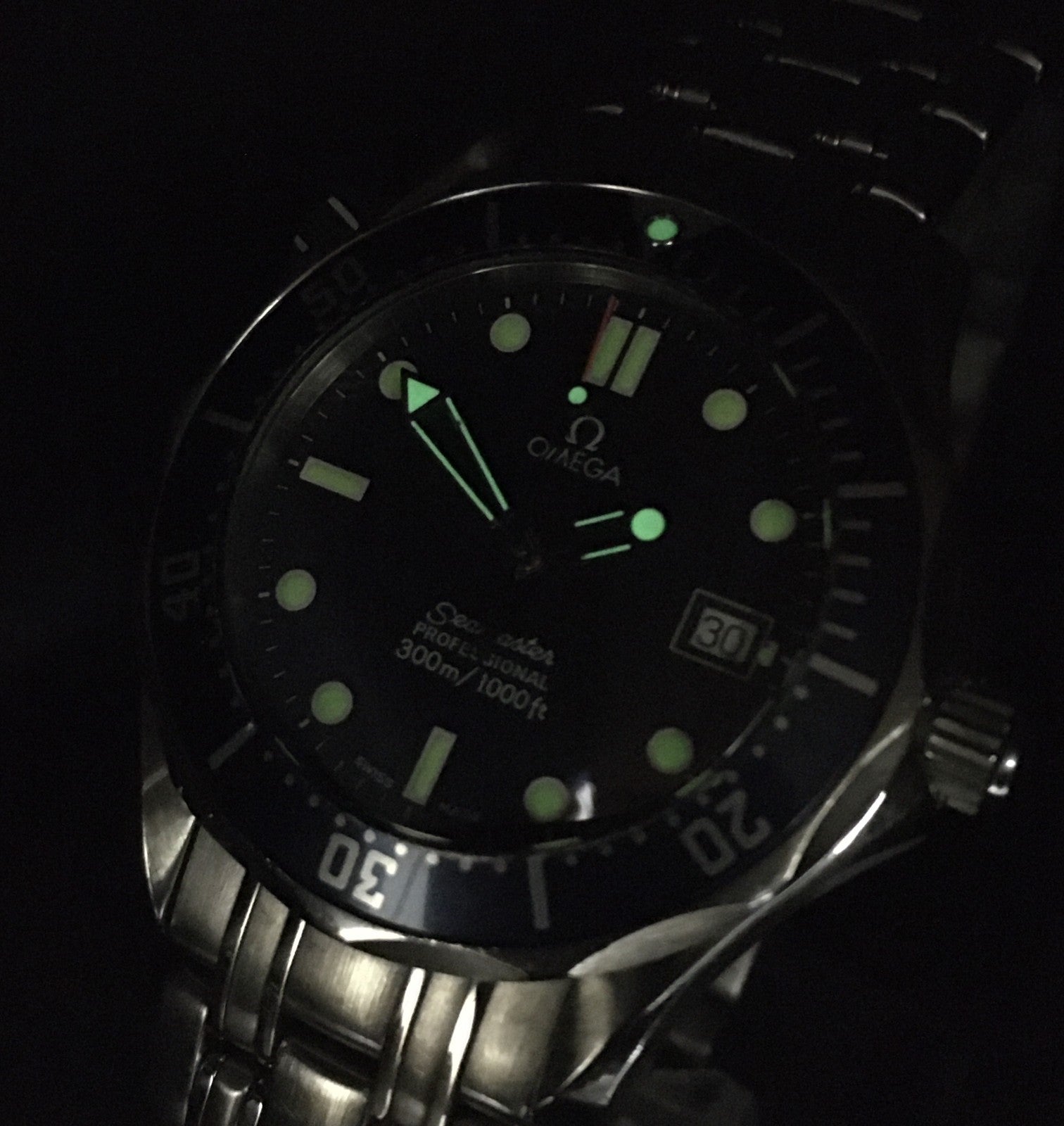 [Exc+5 Box] OMEGA Seamaster 2561.80 300M Date Blue 36mm Men's Quartz Watch