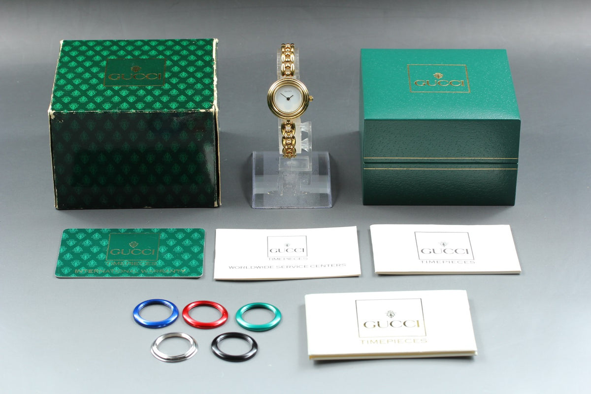 Gucci Change Bezel 11/12.2 6 Colors Gold Women's Quartz Watch Vintage [Box]