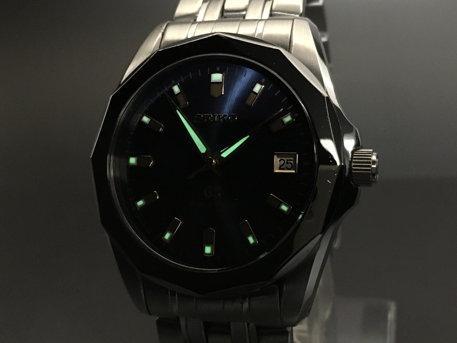 [Exc+5] Grand SEIKO GS 8J56-8000 SBGF003 Blue 36mm Men's Quartz Watch JAPAN