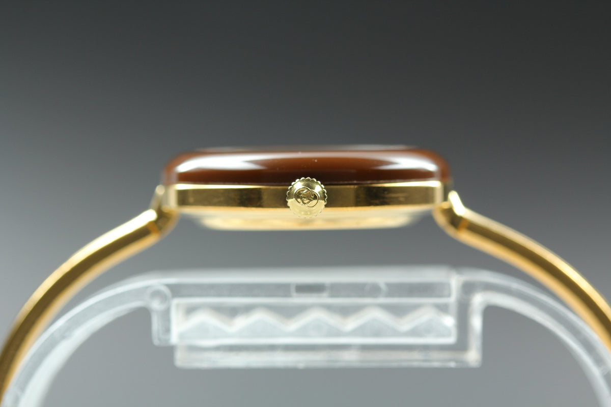 Gucci Change Bezel 11/12.2 Brown Bezel Gold Women's Quartz Watch Vintage