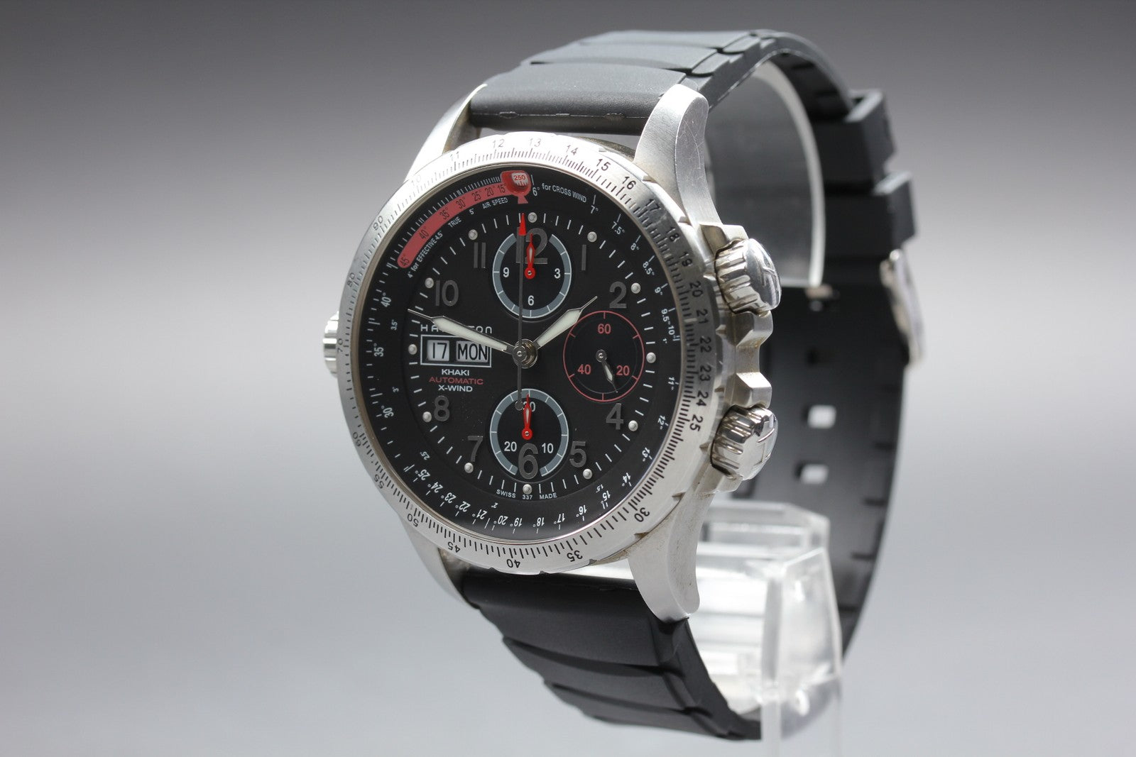 HAMILTON Khaki  H776460 Automatic Chronograph Black Men's Watch 44mm JAPAN