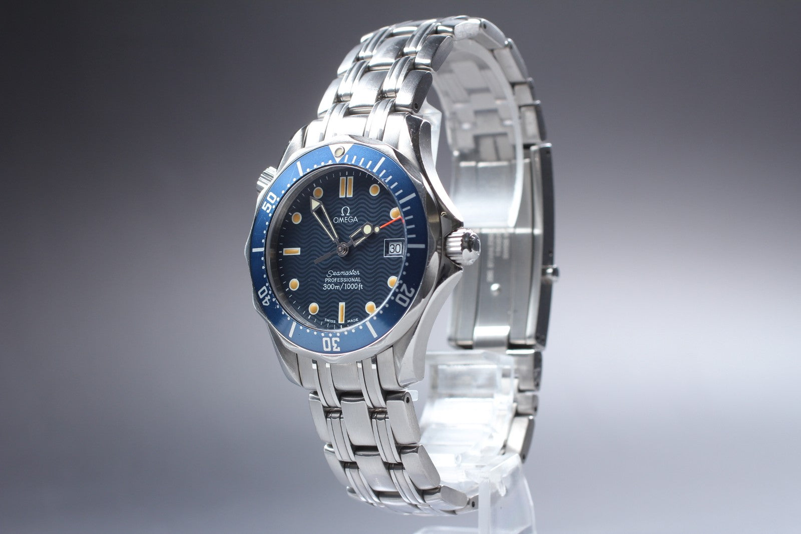 [Exc+5 Box] OMEGA Seamaster 2561.80 300M Date Blue 36mm Men's Quartz Watch