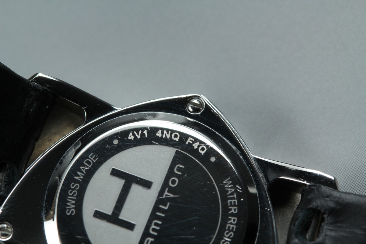 [Exc+5] New Batt HAMILTON Ventura H242112 Quartz Black Women's Watch 24mm JAPAN