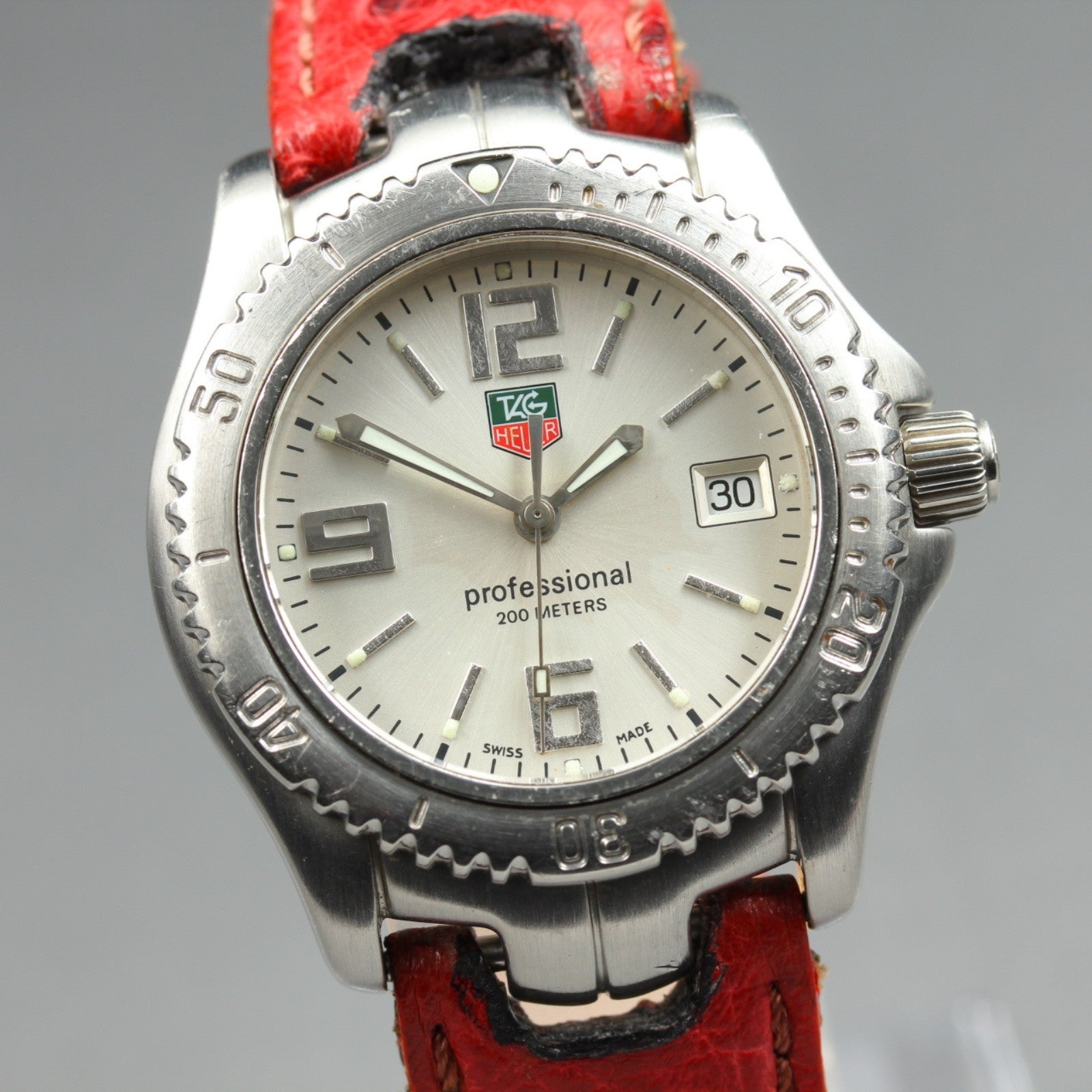 New Batt TAG Heuer Link WT1212 Date Quartz Silver Dial Men's Watch 36mm JAPAN