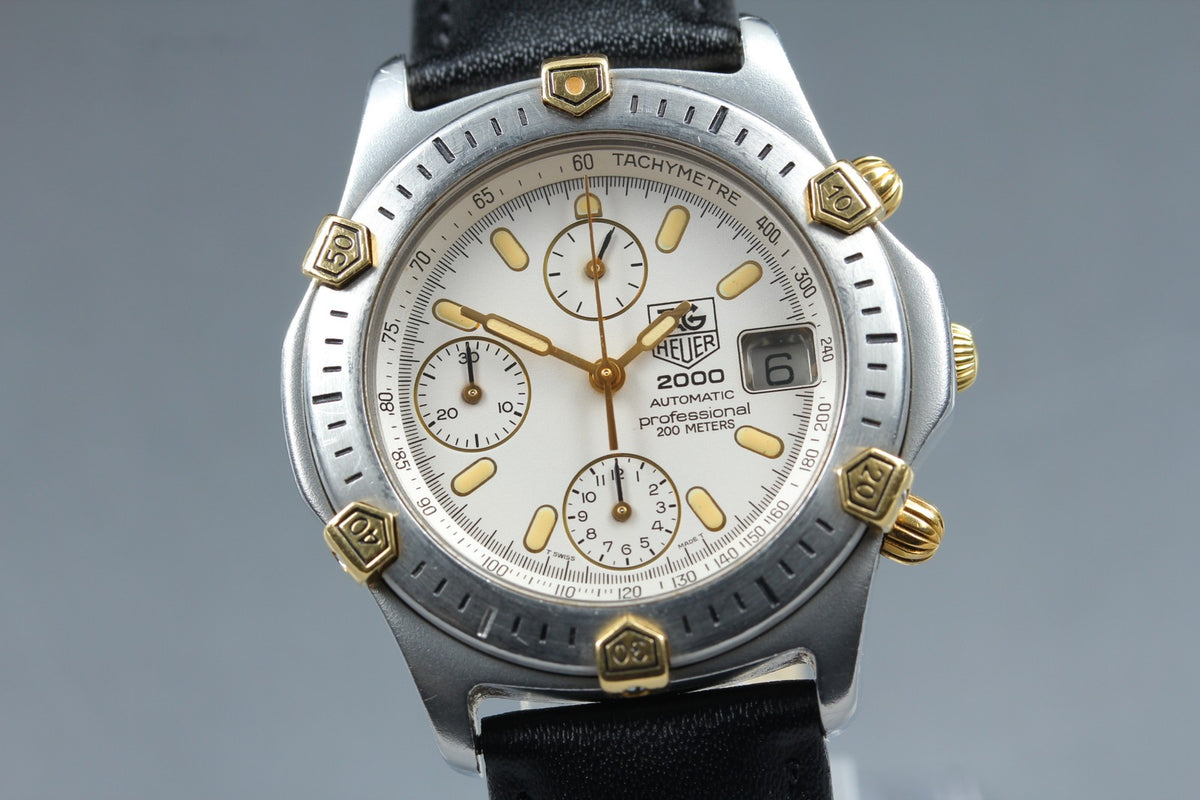 Vintage TAG HEUER 2000 165.806/1 Automatic Chronograph Men's Watch 40mm JAPAN