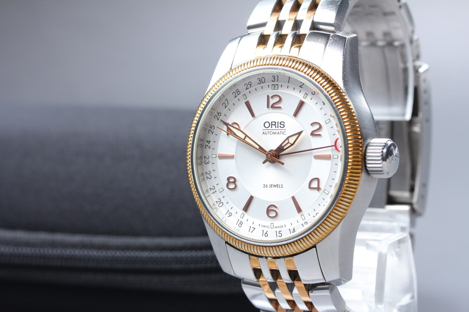 [Exc+5] ORIS Big Crown Pointer Date 7628 Silver Gold Automatic Men's Watch JAPAN