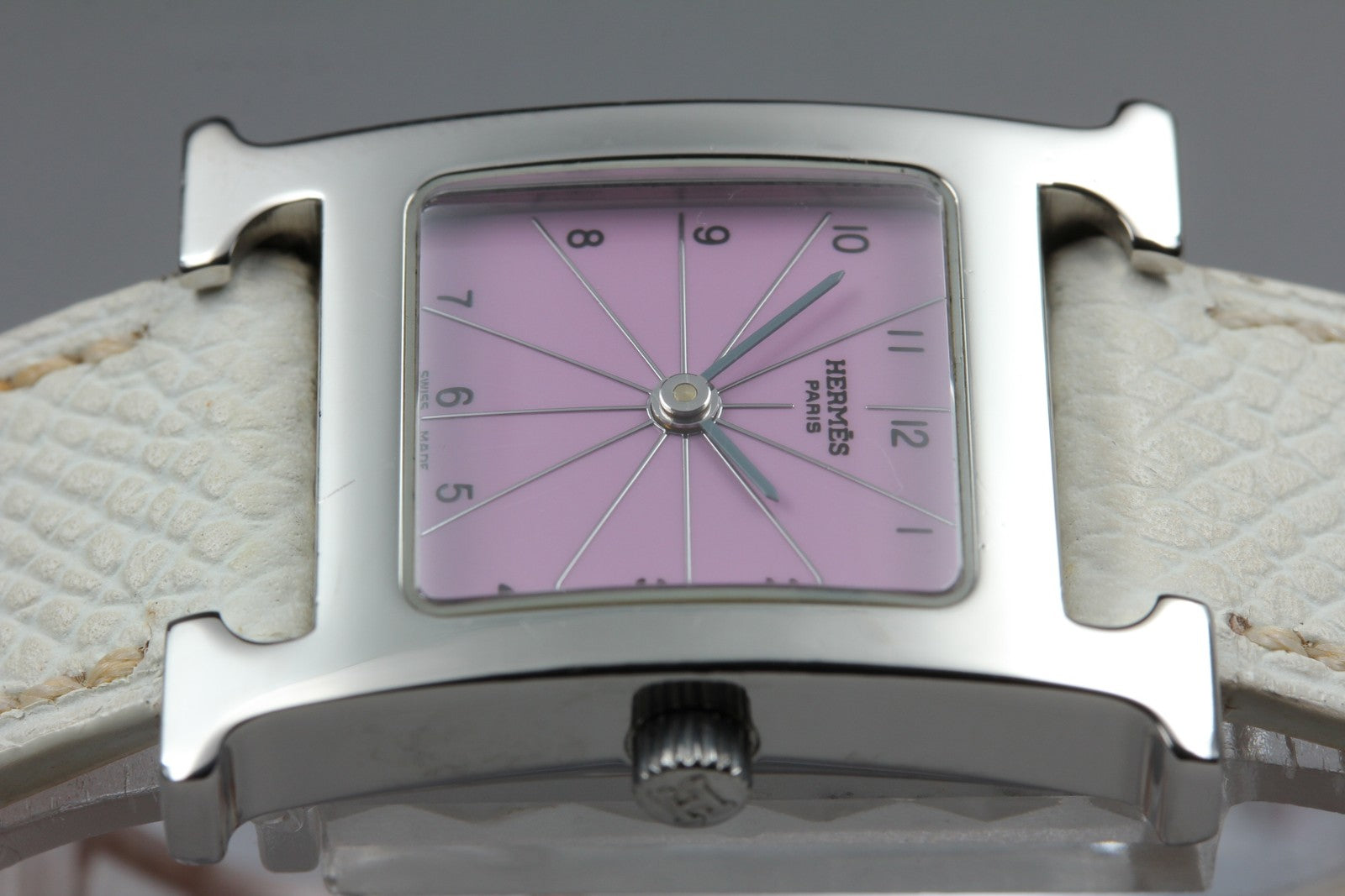 HERMES H Watch HH1.210 Silver Pink Dial 21mm Woman's Watch Quartz JAPAN