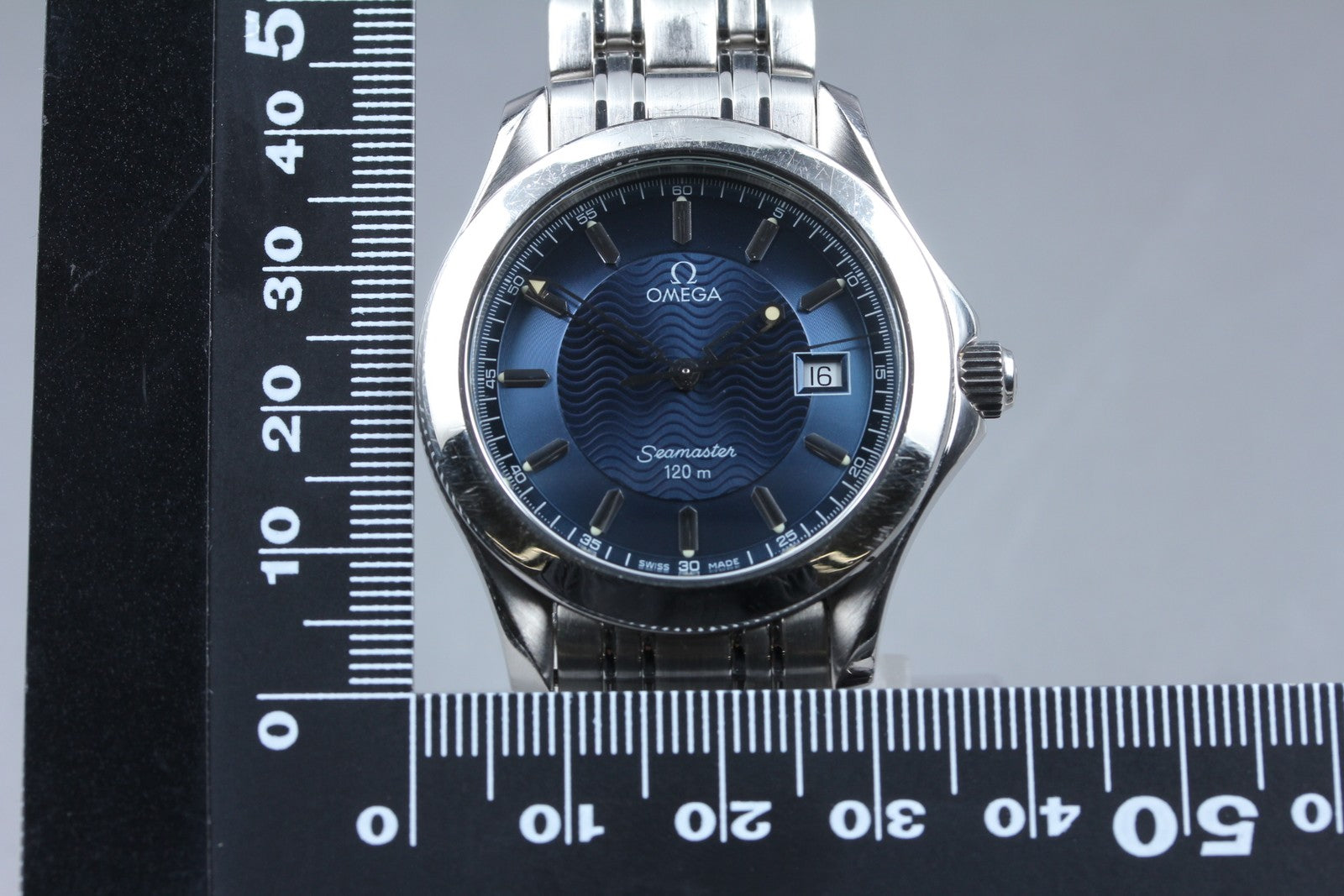 Overhauled [Exc+5 Box] OMEGA Seamaster 120m 2511.81 Blue Dial Quartz Men's Watch