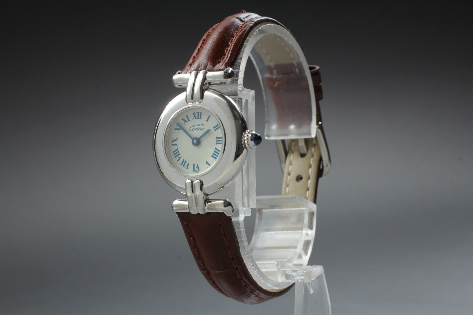 Vintage [Exc+4] Cartier Must Colisee Vermeil 690002 Silver Women's Quartz Watch
