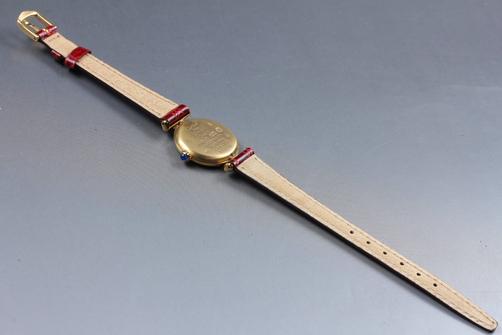 Vintage [Exc+5 Box] Cartier Must Colisee Vermeil 590002 Red Women's Quartz Watch