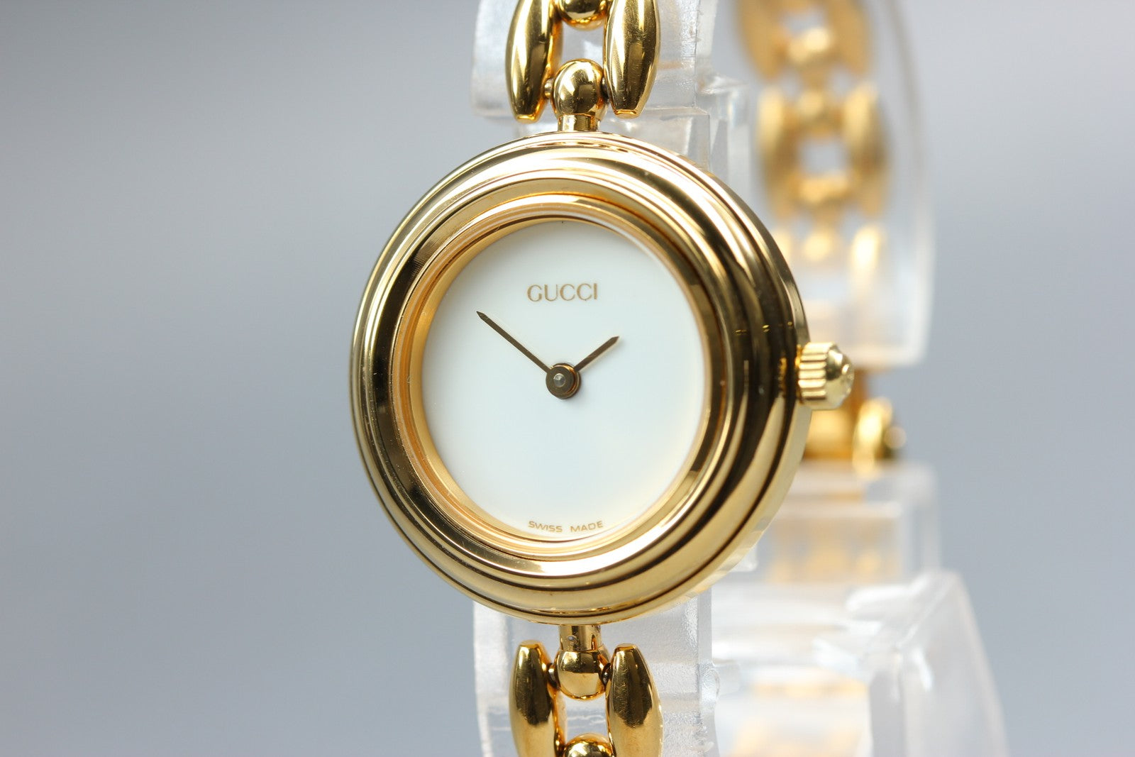 [Overhauled] Gucci Change Bezel 11/12.2 Gold  Women's Quartz Watch Vintage Box