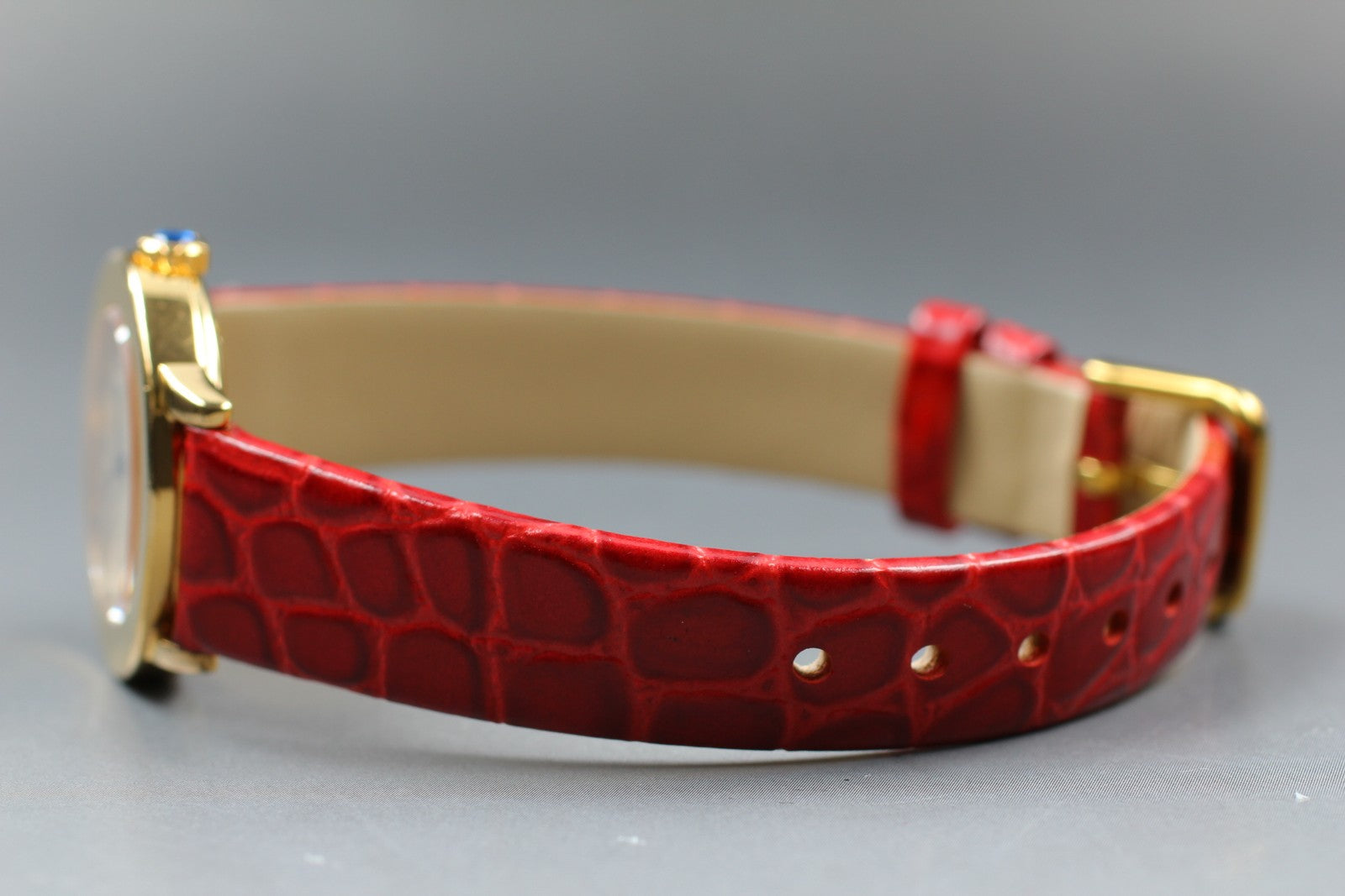 Vintage [Exc+5] Cartier Must Ronde de Cartier 1801 Red 22mm Women's Quartz Watch