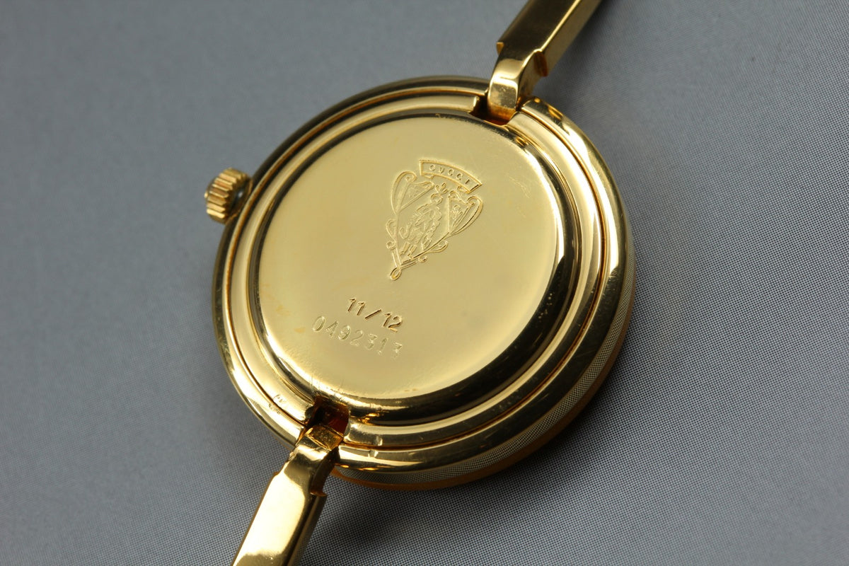 Gucci Change Bezel 11/12 Orange Bezel Gold Women's Quartz Watch Vintage [15.5cm]
