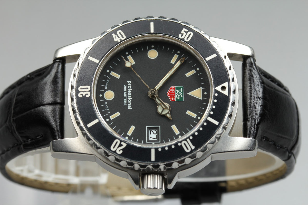 TAG HEUER 1500 Professional WD1210-D0 Quartz Black Dial Men's Watch 36mm JAPAN
