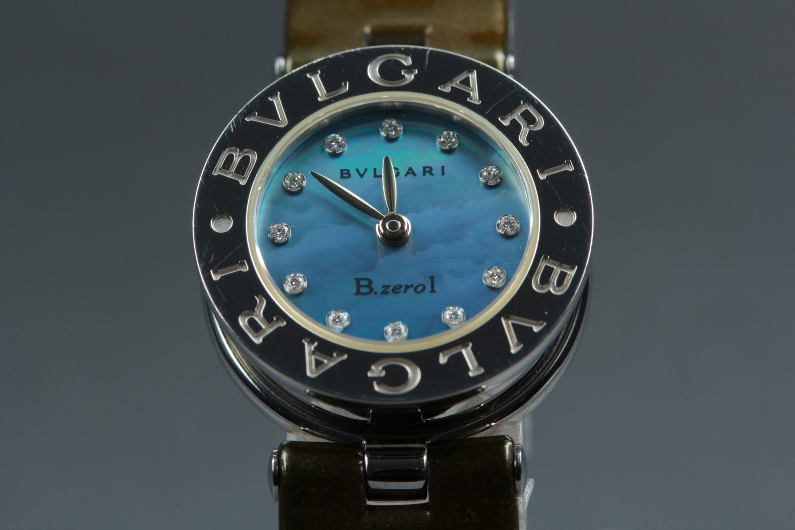 [Exc+5 Box] BVLGARI B.zero1 BZ22S 12P Diamond Blue 22mm Quartz Watch JAPAN