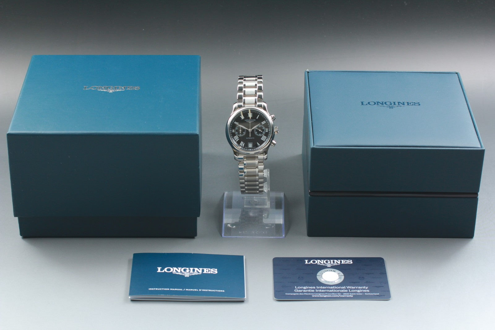 N MINT*Box LONGINES Master Collection L2.669.4 Black Automatic Men's Watch 38mm