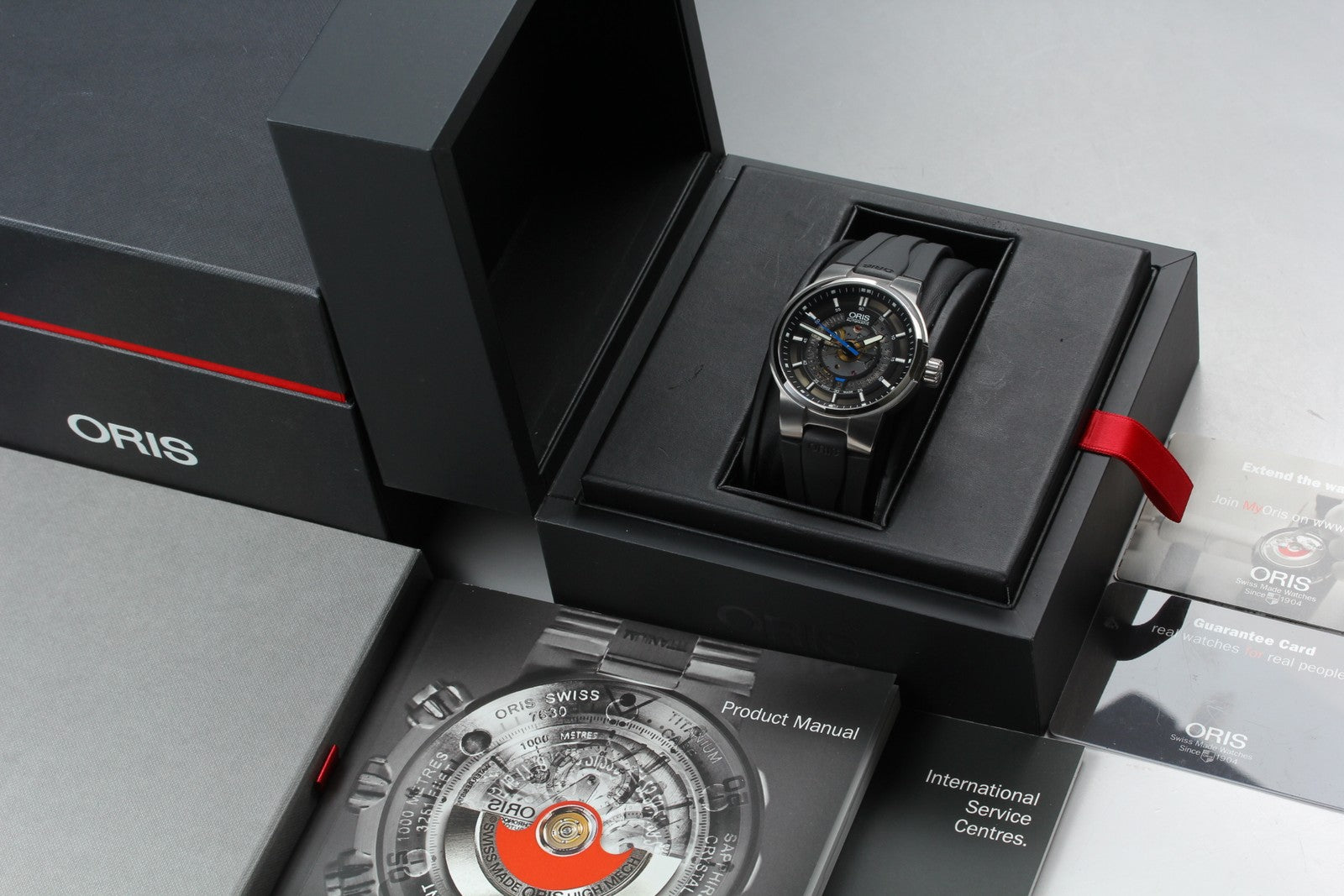 [Near MINT- Box] ORIS Williams Engine Date 7740 Black 42mm Automatic Men's Watch