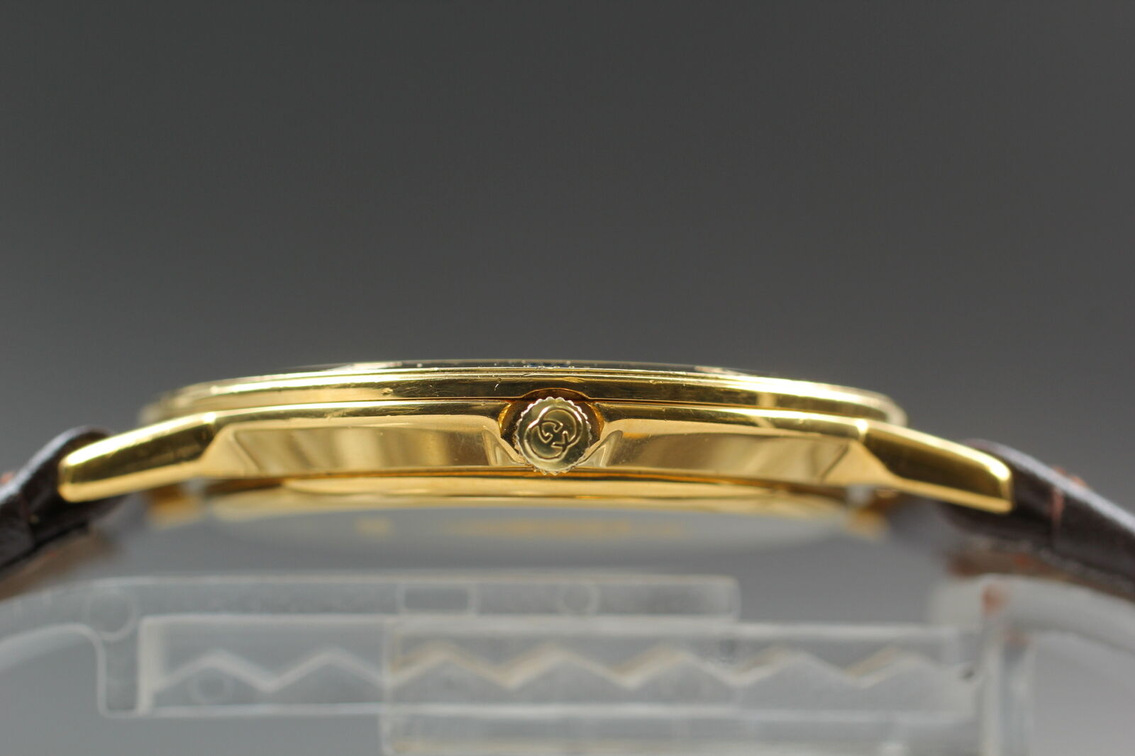 New Battery [Exc+5 Box] Gucci 3000.2.M Gold Brown Men's Quartz Watch Vintage JP