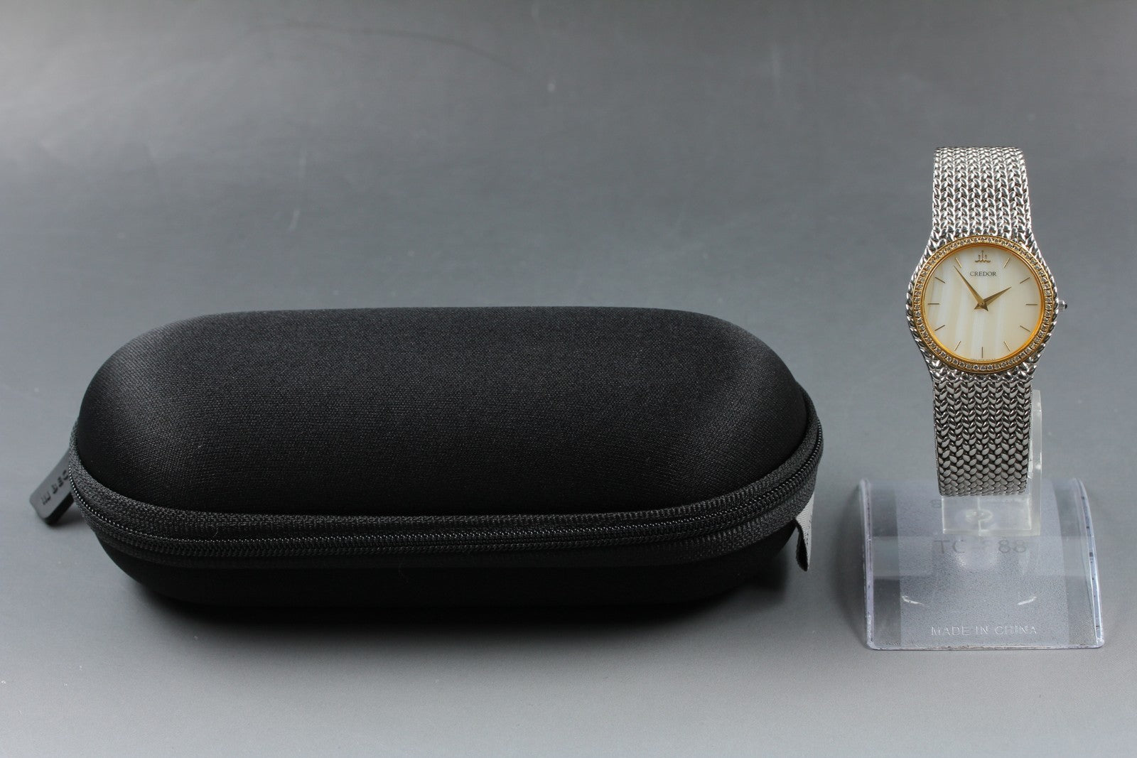 [Exc+5] SEIKO CREDOR 8N70-6140 31mm Diamond Unisex Quartz Watch From JAPAN