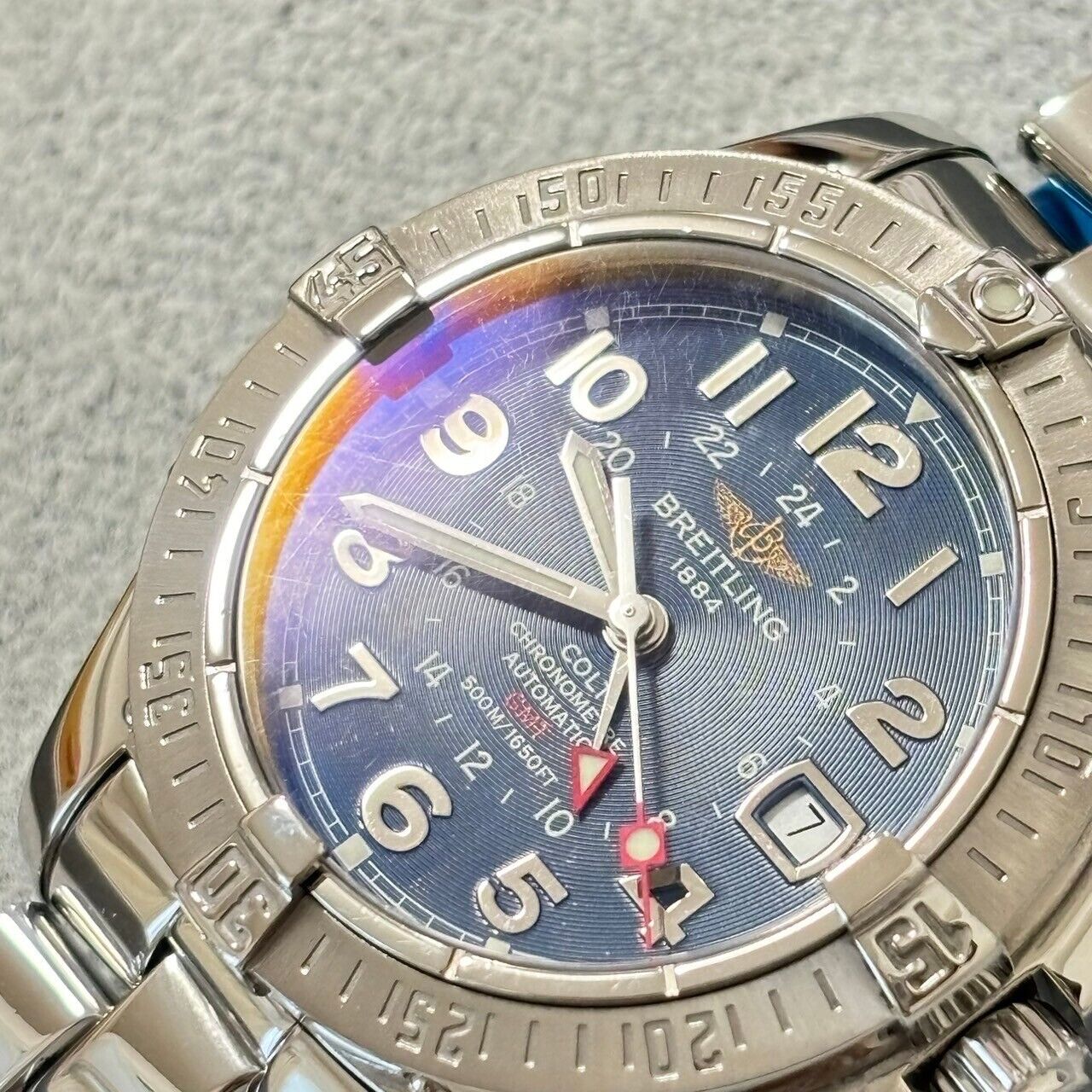 Polished [N MINT- Box] BREITLING COLT GMT A32350 Blue Dial AT Men's Watch JAPAN