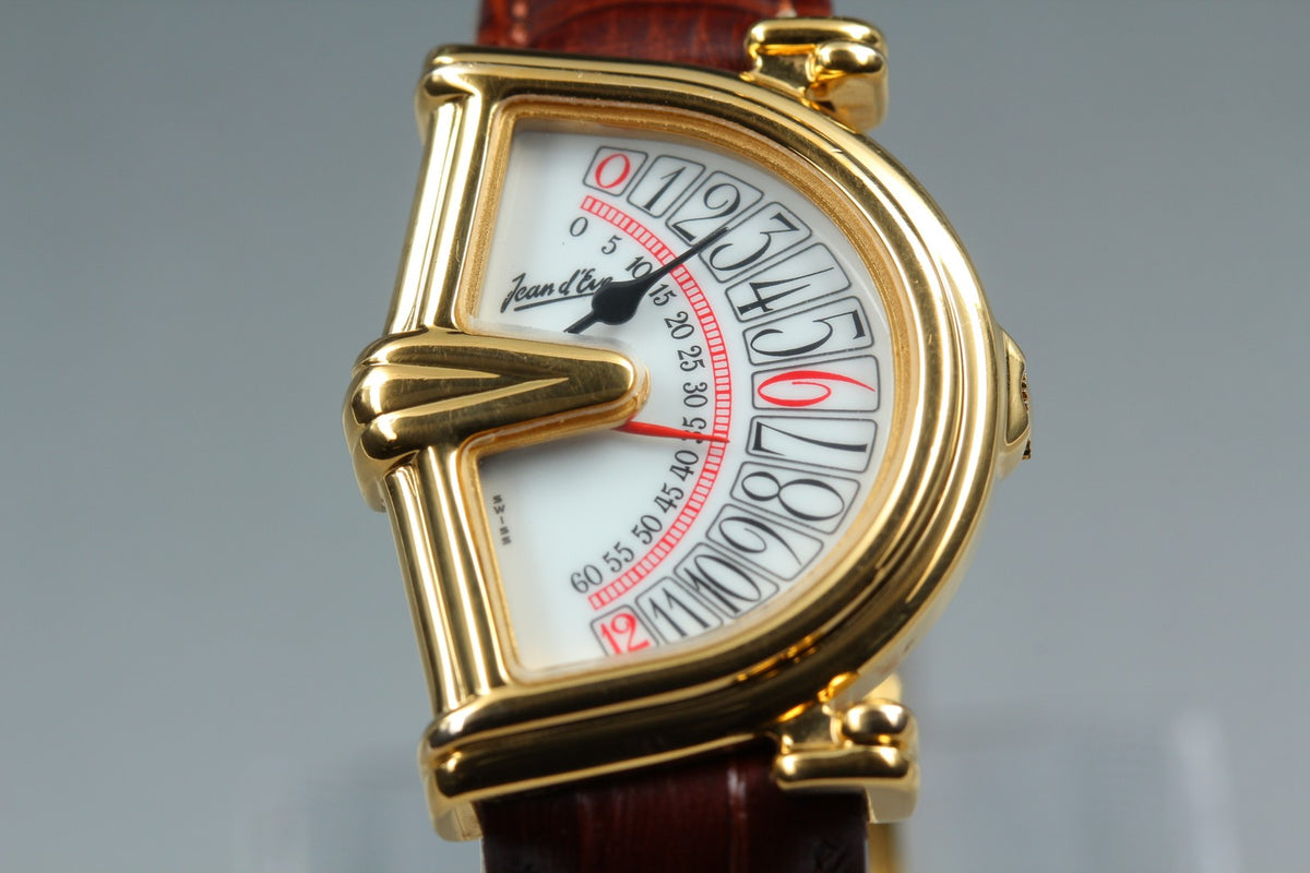 Vintage Jean d'eve Sectora Gold 25mm Gold Brown Women's Quartz Watch JAPAN