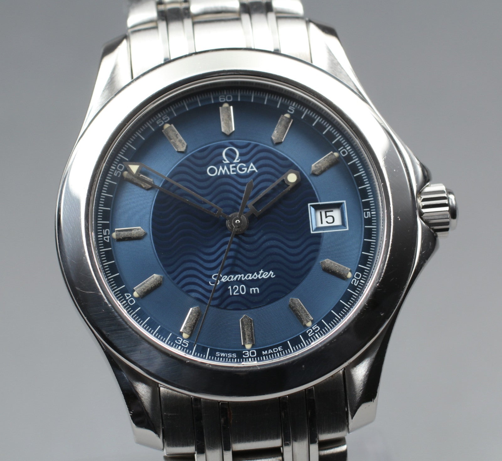 Overhauled[Exc+5] OMEGA Seamaster 120m 2511.81 Cal.1538 36mm Blue Qz Men's Watch