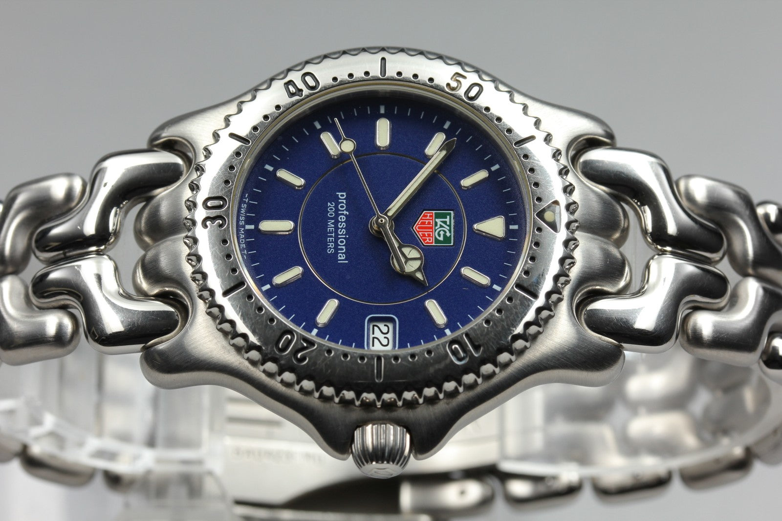 Vintage TAG HEUER SEL WG111A Quartz Blue Dial Men's Watch 36mm JAPAN Box