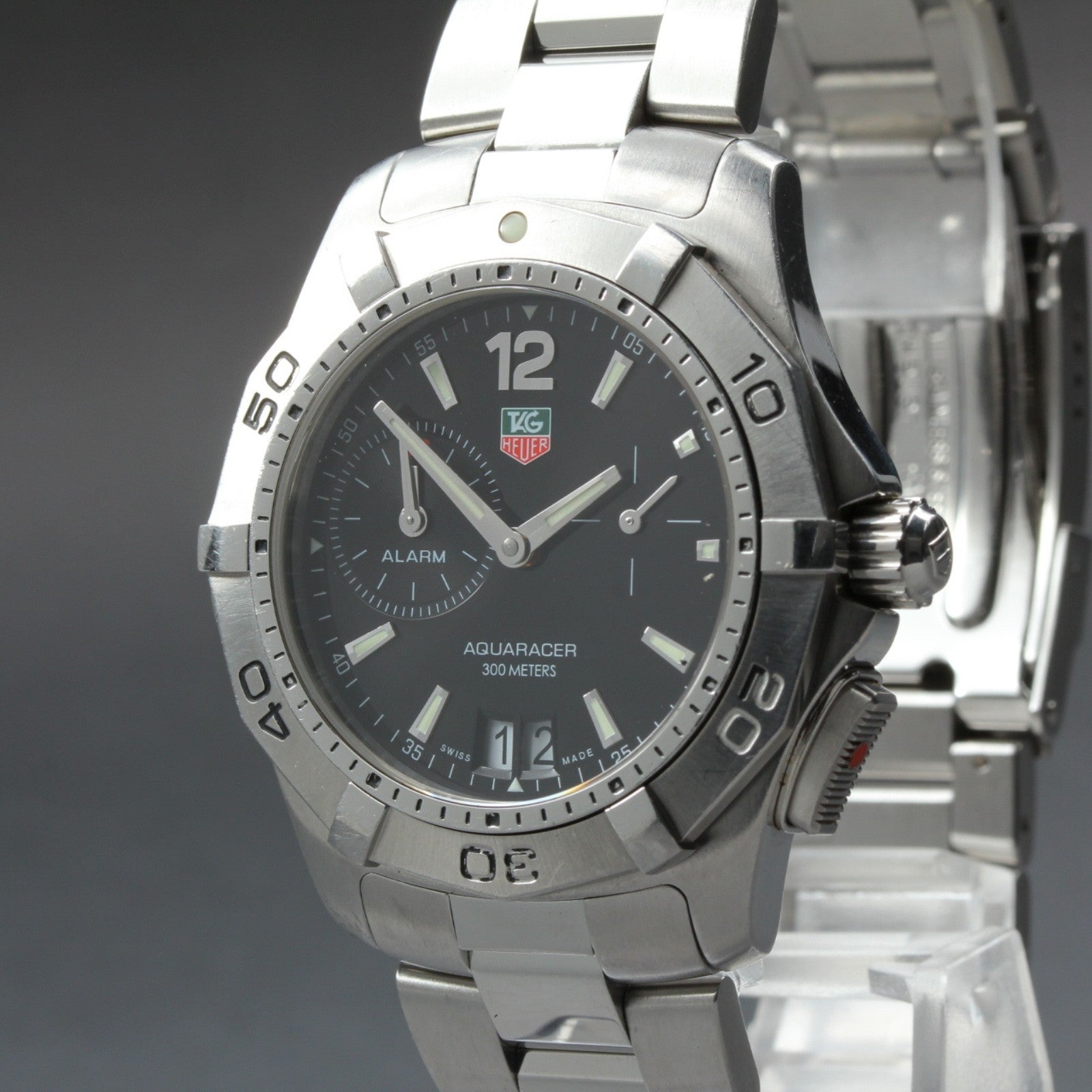 Exc+5*Box Vintage TAG Heuer Aquaracer WAF111Z Black Quartz Men's Watch 40mm JP