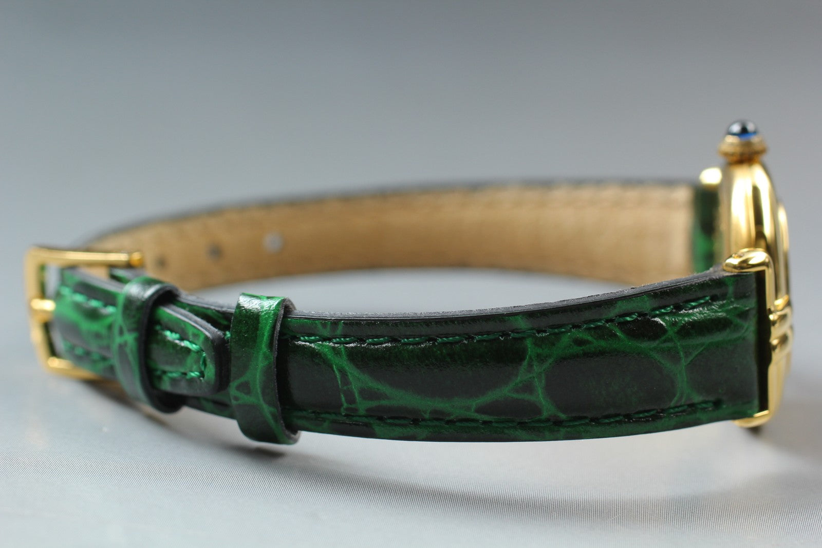 Vintage Cartier Must Colisee Vermeil 590002 Green Gold Women's Qz Watch [Box]