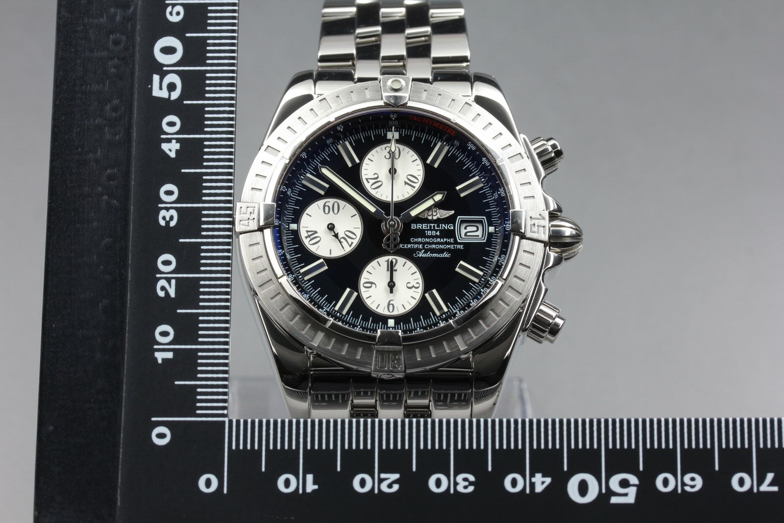 BREITLING Chronomat Evolution A13356 Chronograph Black AT 43mm Men's Watch [Box]