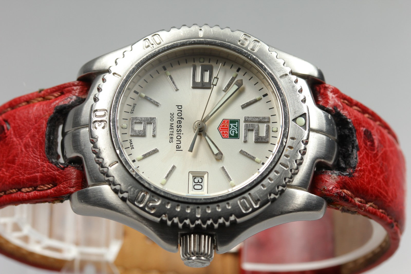 New Batt TAG Heuer Link WT1212 Date Quartz Silver Dial Men's Watch 36mm JAPAN